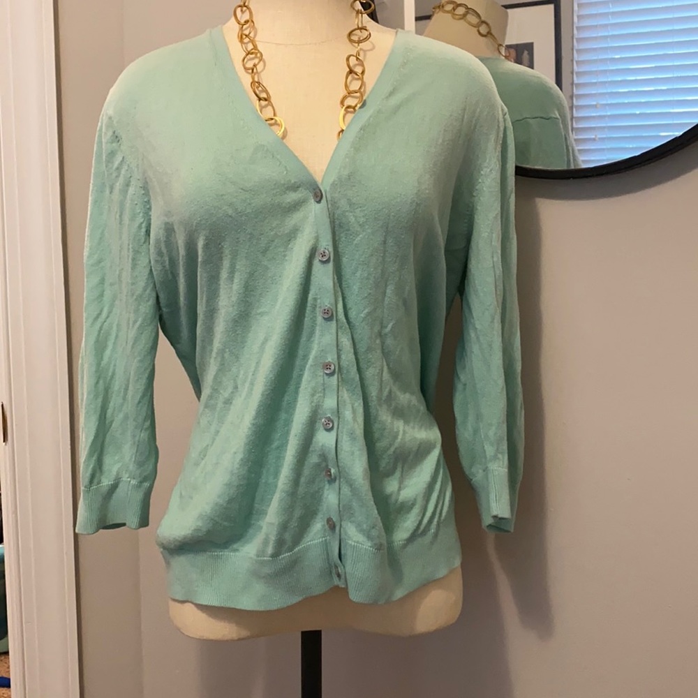 Old Navy Mint-y Aqua 3/4 Sleeve Cardigan - XL